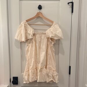 Free People Cream Ruffle Dress